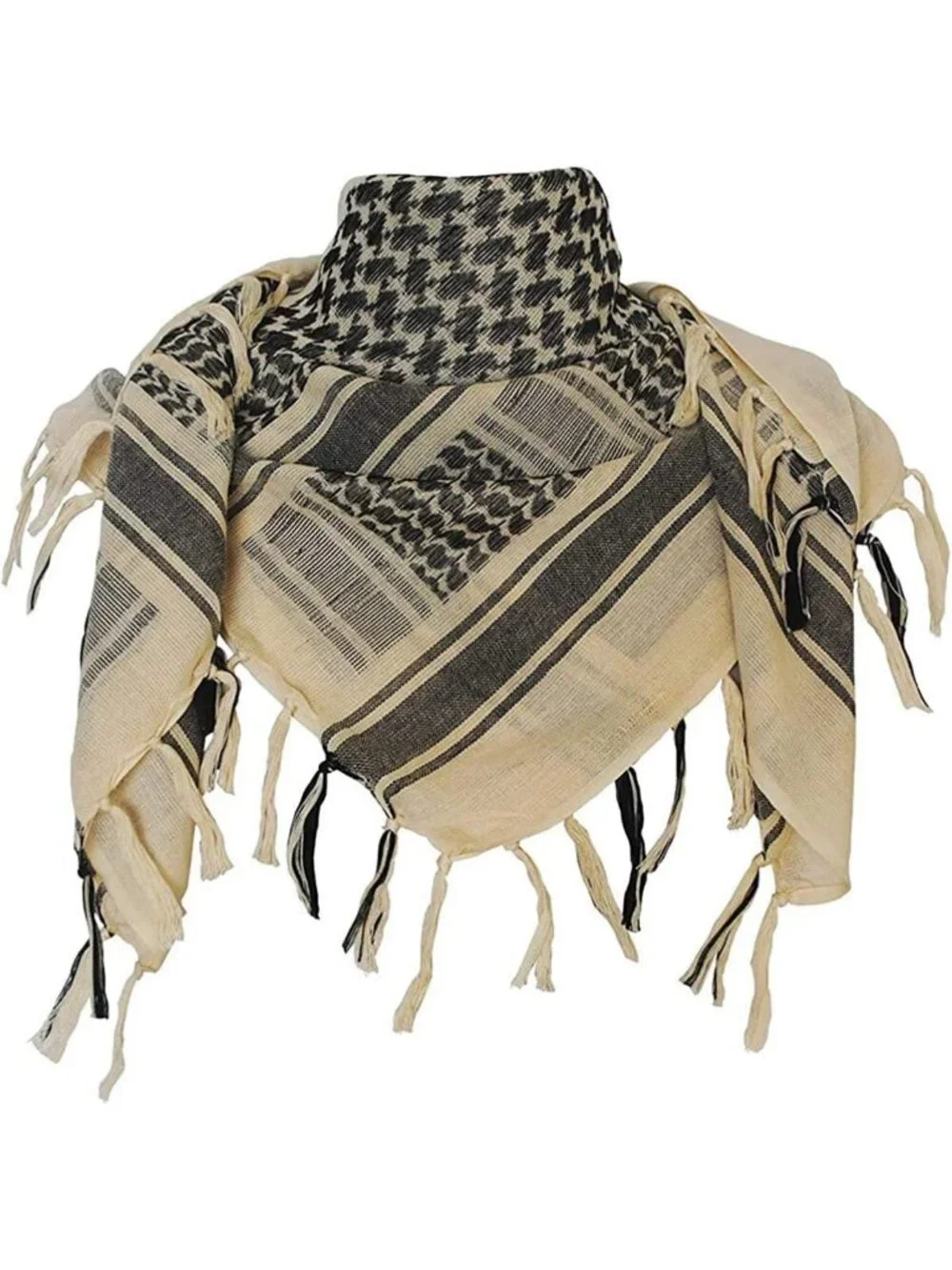 Tactical Desert Shemagh Scarf - 100% Cotton Keffiyeh Wrap for Men & Women